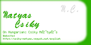 matyas csiky business card